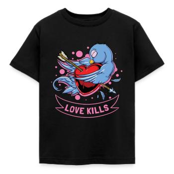 Loves kills. L’amour. Cœur percé avec flèche - T-shirt Enfant - noir - Devant - AI Model Kid Female (0cm)