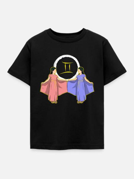 Sternzeichen Zwilling Gemini - Kinder T-Shirt - Schwarz
