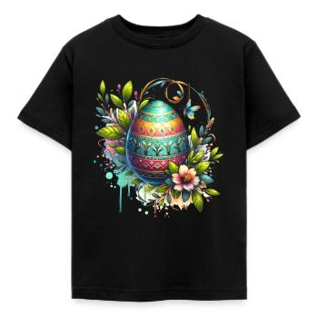 Bunter Osterei - Kinder T-Shirt - Schwarz - Vorne - AI Model Kid Female (0cm)