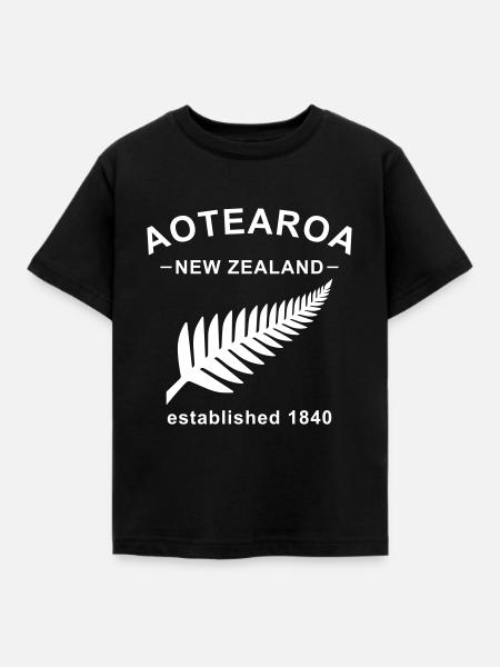 New Zealand Design 8 - Kinderen T-shirt - zwart