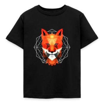 Renard géométrique - T-shirt Enfant - noir - Devant - AI Model Kid Female (0cm)