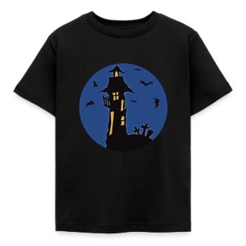 Halloween Haunted House - Kids' T-Shirt - black - Front - AI Model Kid Female (0cm)