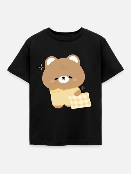 Schläfriger Bär - Kinder T-Shirt - Schwarz