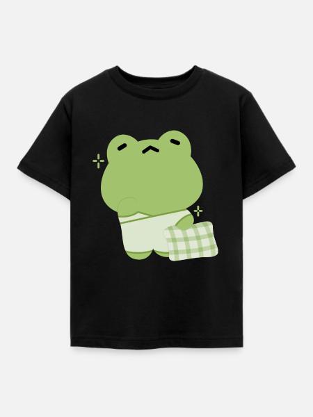 Schläfriger Frosch - Kinder T-Shirt - Schwarz