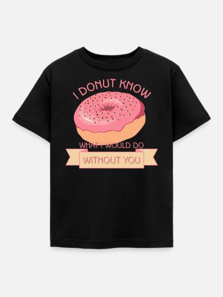 Wortspiel mit Donut - Kinder T-Shirt - Schwarz