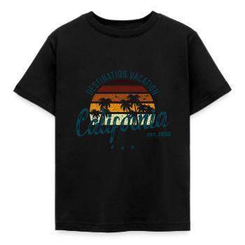Holiday destination California - Kids' T-Shirt - black - Front - AI Model Kid Female (0cm)