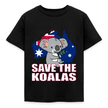 Koala - Save the Koalas. - Kinder T-Shirt - Schwarz - Vorne - AI Model Kid Female (0cm)