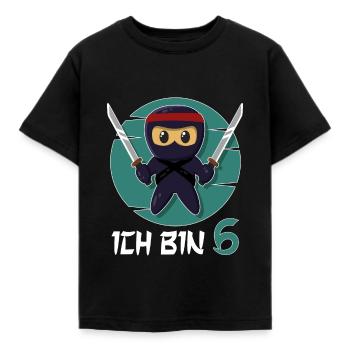 Ich Bin 6 Ninja 6. Geburtstag Jungen 6. Geburtstag - Kinder T-Shirt - Schwarz - Vorne - AI Model Kid Female (0cm)