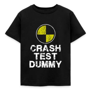 Crashtest-Dummy - Kinder T-Shirt - Schwarz - Vorne - AI Model Kid Female (0cm)