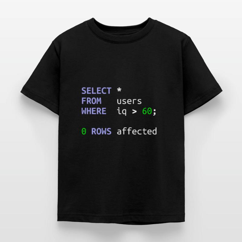 Logiciel développeur SQL Coder Geek Cadeau T-shirt Enfant