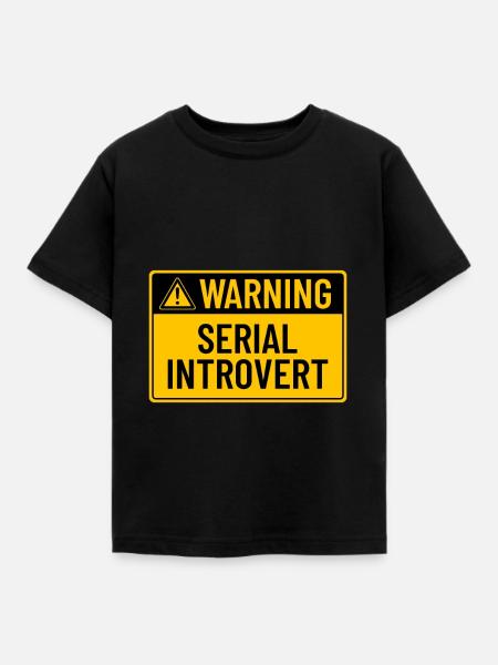 Warnung: Seriell introvertiert - Kinder T-Shirt - Schwarz