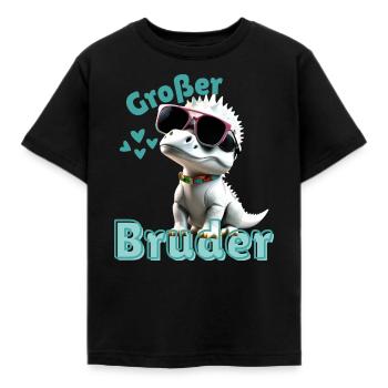 Großer Bruder - stolzer Dino - Kinder T-Shirt - Schwarz - Vorne - AI Model Kid Female (0cm)