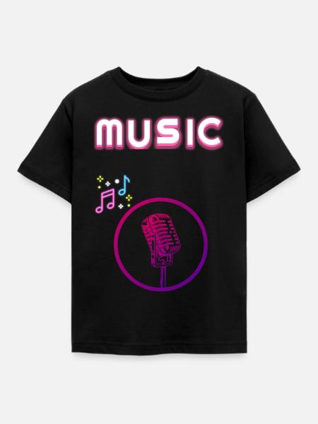 Music - Kinder T-Shirt - Schwarz