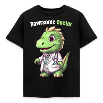 Rawrsome Dinosaurier Doktor Hemd - Kinder T-Shirt - Schwarz - Vorne - AI Model Kid Female (0cm)