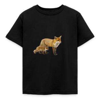 Fuchs - Kinder T-Shirt - Schwarz - Vorne - AI Model Kid Female (0cm)