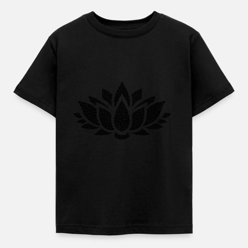 Blume schwarz cool stylish modern Mode modisch - Kinder T-Shirt - Schwarz