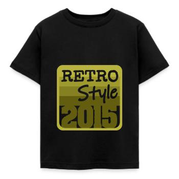 Retro Style 2015 - Kinder T-Shirt - Schwarz - Vorne - AI Model Kid Female (0cm)