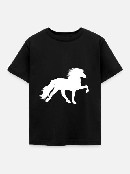 Tölter weiß - Kinder T-Shirt - Schwarz