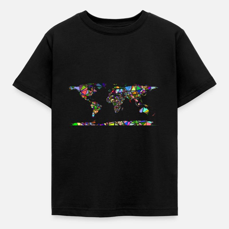 Abstract world map - Kids' T-Shirt - black