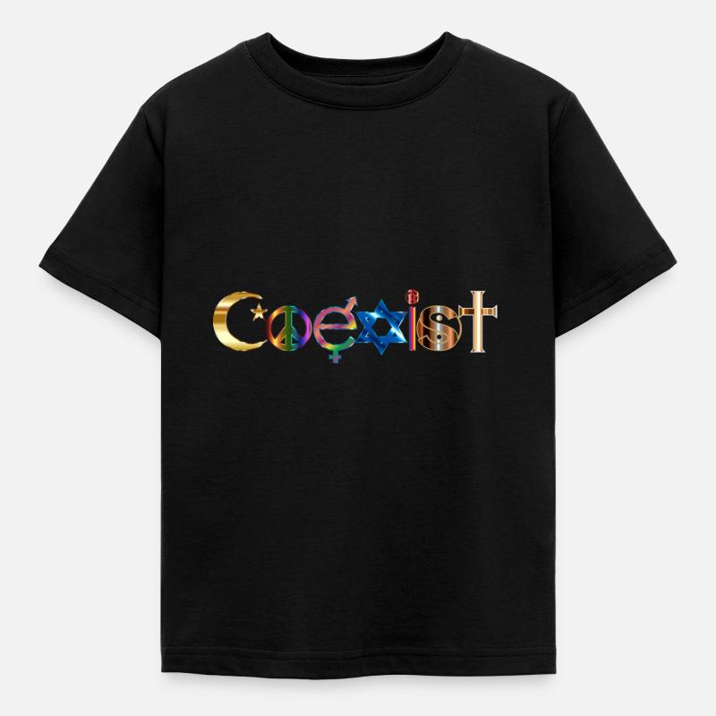 Coexist - Kinder T-Shirt - Schwarz