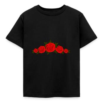Rosen - Kinder T-Shirt - Schwarz - Vorne - AI Model Kid Female (0cm)