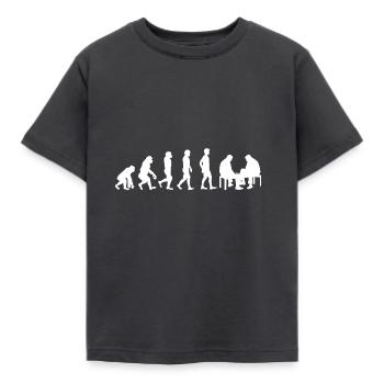 Geschenk Schachfiguren shirt Schach Evolution - Kinder T-Shirt - Dunkelgrau - Vorne - AI Model Kid Female (0cm)