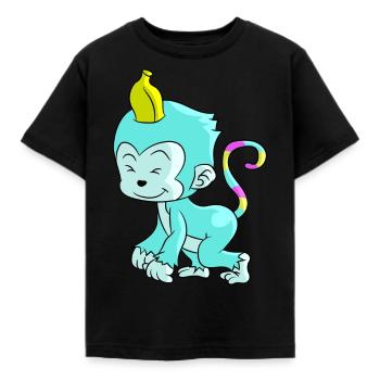 Affe Einhorn Banane Baby Kind Geschenk - Kinder T-Shirt - Schwarz - Vorne - AI Model Kid Female (0cm)