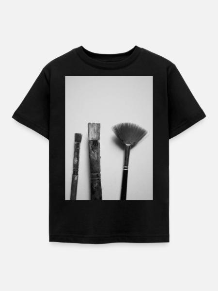 Pinsel - Kinder T-Shirt - Schwarz