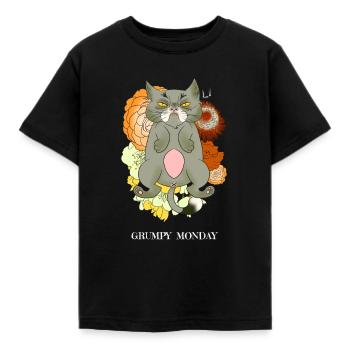 Chat Grincheux - T-shirt Enfant - noir - Devant - AI Model Kid Female (0cm)