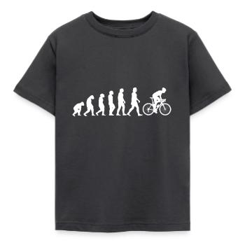 Mountainbiken Mountainbike Geschenkidee Evolution - Kinder T-Shirt - Dunkelgrau - Vorne - AI Model Kid Female (0cm)
