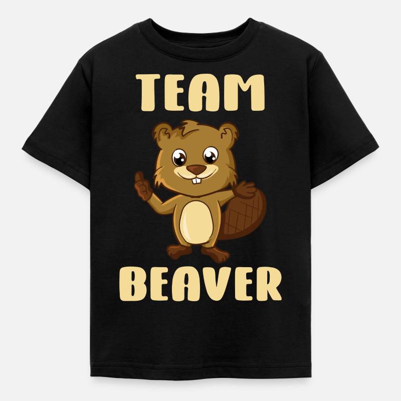 Team Biber - Kinder T-Shirt - Schwarz