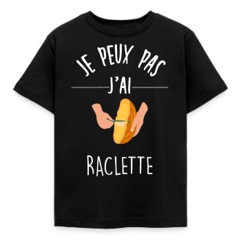 J'peux pas j ai raclette - T-shirt Enfant - noir - Devant - AI Model Kid Female (0cm)