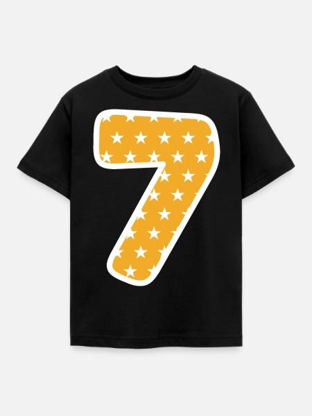 Sieben - Kinder T-Shirt - Schwarz