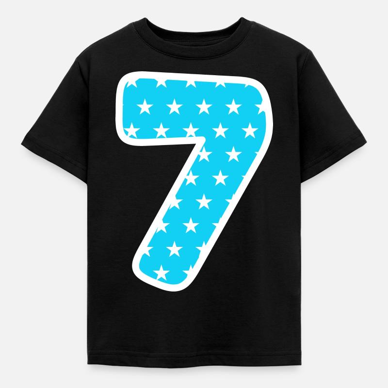 Zahl 7 - Kinder T-Shirt - Schwarz