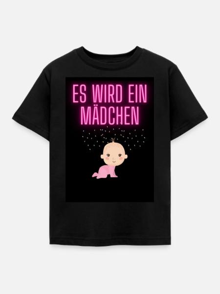 Es wird ein Mädchen - Kinder T-Shirt - Schwarz