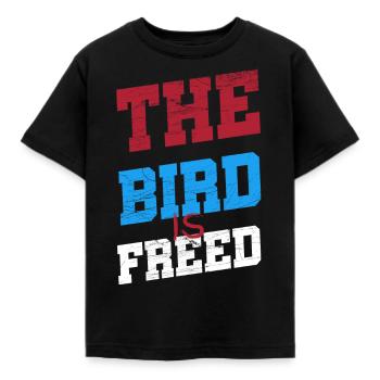 The Bird is Freed Internet Media Humour - Kids' T-Shirt - black - Front - AI Model Kid Female (0cm)