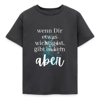 POSITIVE EINSTELLUNG MINDSET Motivation - Kinder T-Shirt - Dunkelgrau - Vorne - AI Model Kid Female (0cm)