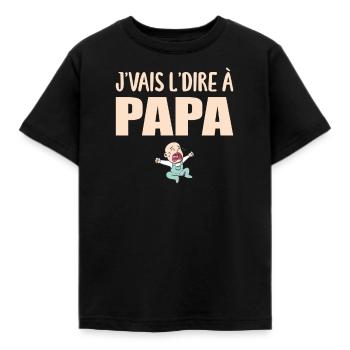 Papa - J'aime Mon Papa - Père Cadeau - T-shirt Enfant - noir - Devant - AI Model Kid Female (0cm)