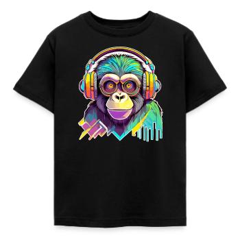 Singe de la musique - T-shirt Enfant - noir - Devant - AI Model Kid Female (0cm)