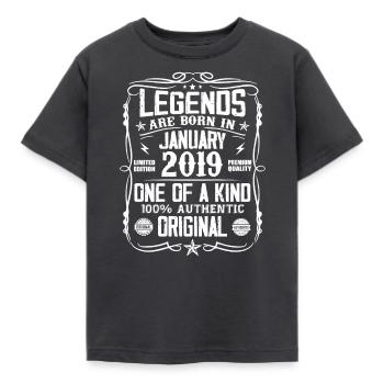 Birthday gift born in January 2019 - Kids' T-Shirt - dark grey - Front - AI Model Kid Female (0cm)