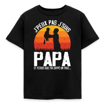 Je Peux Pas Je Suis Papa (couche) - T-shirt Enfant - noir - Devant - AI Model Kid Female (0cm)