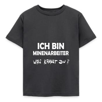 Occupation: Miner - Kids' T-Shirt - dark grey - Front - AI Model Kid Female (0cm)