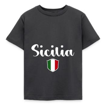 Vintage Sicilia Sicile Italie - T-shirt Enfant - charbon - Devant - AI Model Kid Female (0cm)