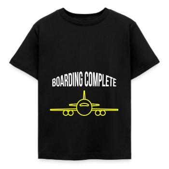 Flugzeug - boarding complete - Kinder T-Shirt - Schwarz - Vorne - AI Model Kid Female (0cm)