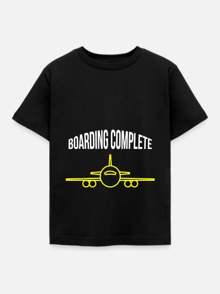 Flugzeug - boarding complete - Kinder T-Shirt - Schwarz