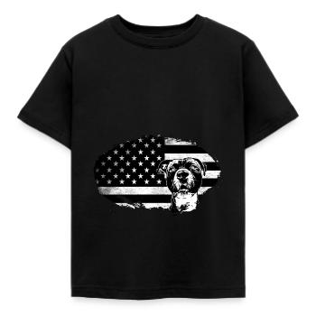 American Staffordshire / Staff / Kamphund Hunde - T-shirt Enfant - noir - Devant - AI Model Kid Female (0cm)