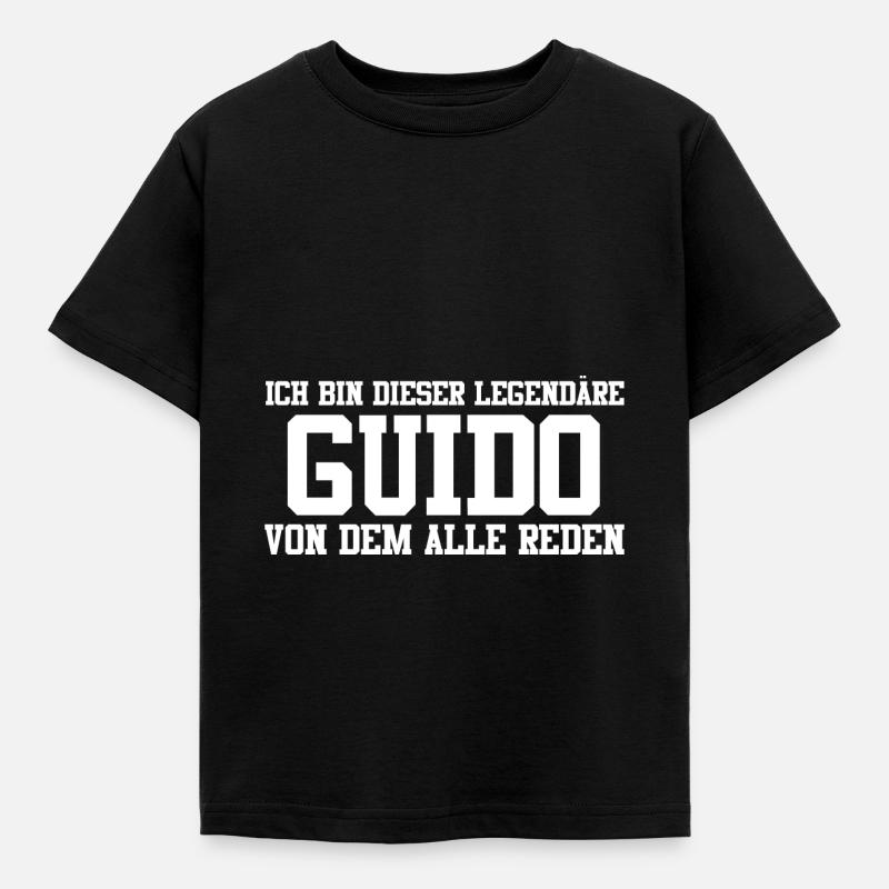 Guido Name Design - Kinder T-Shirt - Schwarz