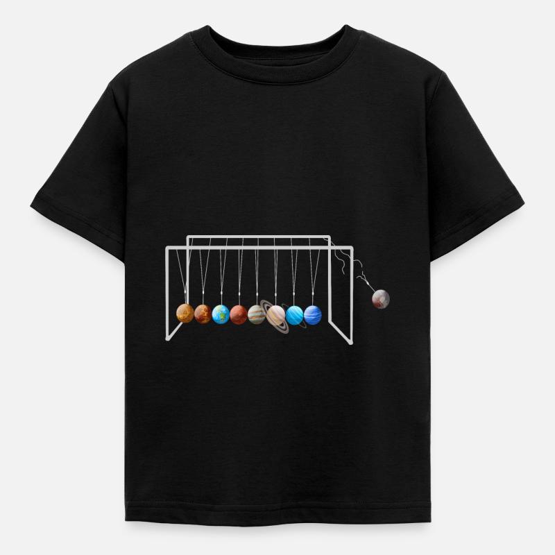 Never Forget Pluto Lustiges Planet Pluto - Kinder T-Shirt - Schwarz