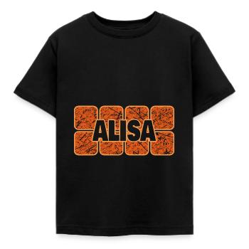 Vorname Alisa - Kinder T-Shirt - Schwarz - Vorne - AI Model Kid Female (0cm)