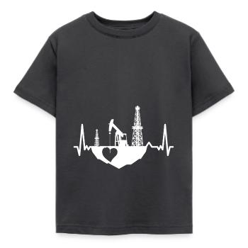 Oilfield Worker Rig Drilling - Kinder T-Shirt - Dunkelgrau - Vorne - AI Model Kid Female (0cm)